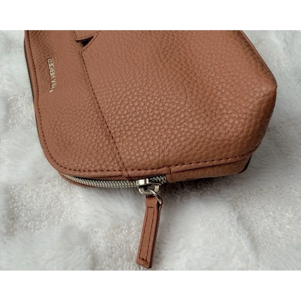 LAURA MERCIER Small Makeup Bag Beige Faux Leather Travel